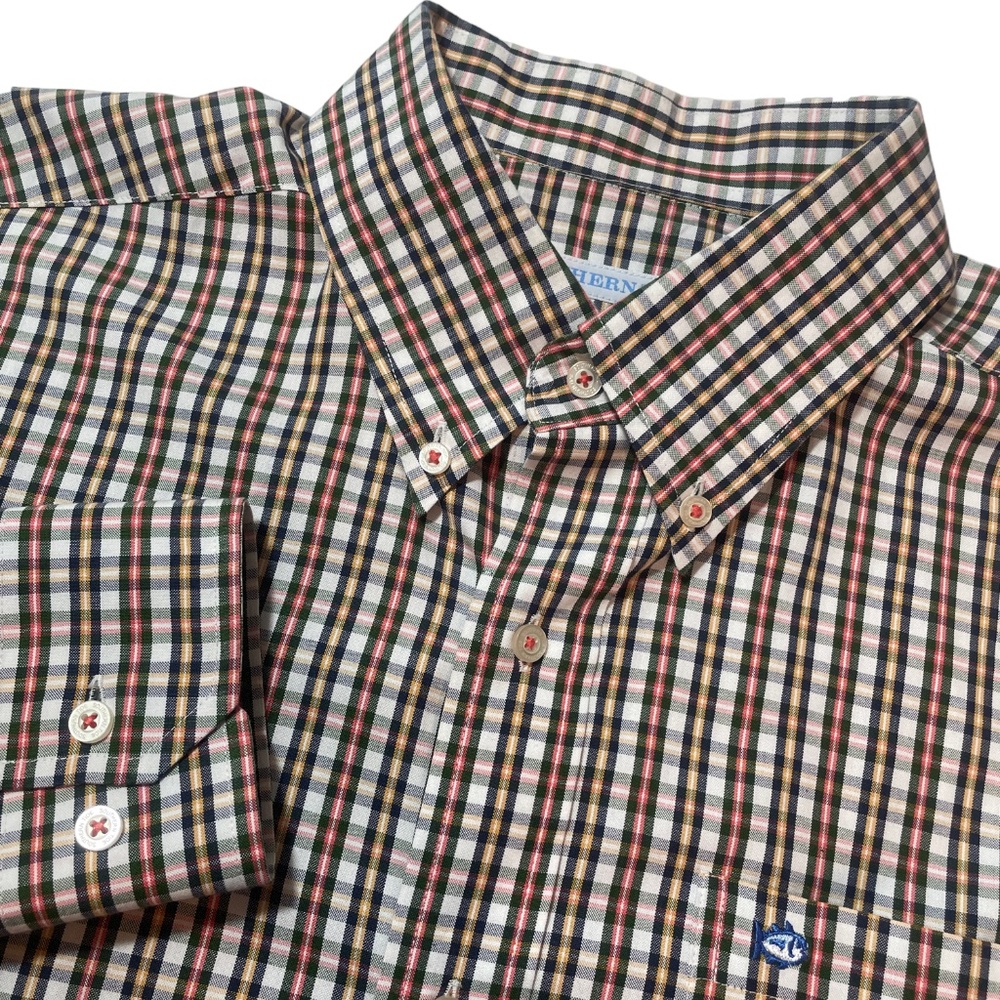 Southern‎ Tide Medium Long Sleeve Button Up Brown Shirt Front Pocket